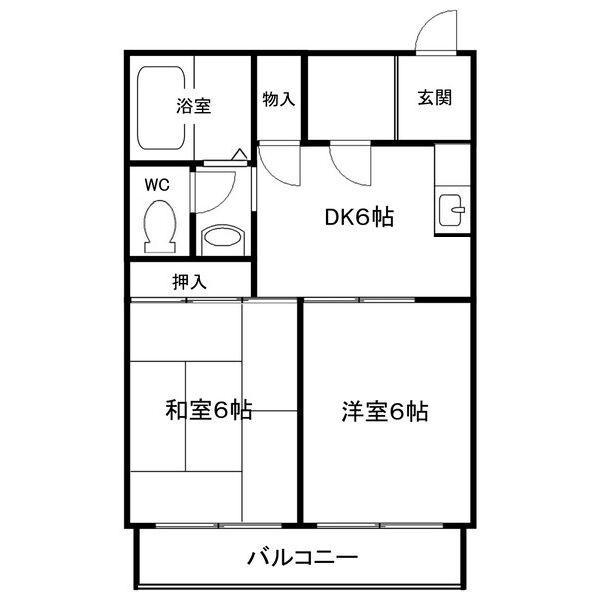 ピュアライフ歌島(2DK/5階)の間取り写真