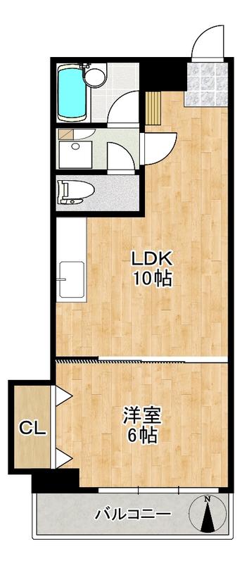 東都ビル(1LDK/2階)の間取り写真