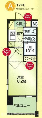 V-TOWER NO60(1K/8階)の間取り写真