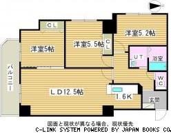 シャンティ発寒南(3LDK/8階)の間取り写真