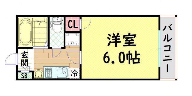 NANIWA 1番館(1K/7階)の間取り写真
