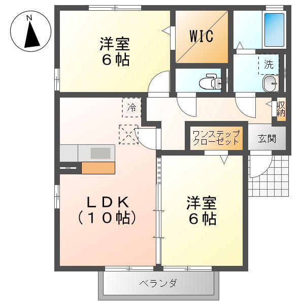 D-ROOM並柳(2LDK/2階)の間取り写真
