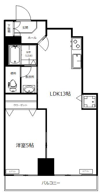 第一和光ビル(1LDK/3階)の間取り写真