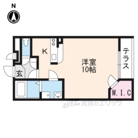 レオネクスト篠山おかのB(1K/1階)の間取り写真