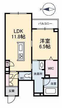ボヌール櫻(1LDK/2階)の間取り写真