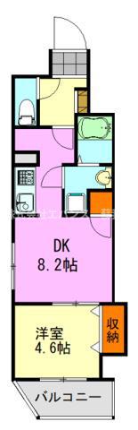エスポワール(1LDK/2階)の間取り写真