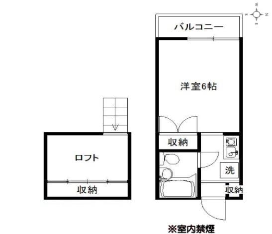 エトワール(ワンルーム/1階)の間取り写真