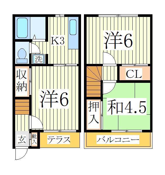 ベルハイム 1号館(3K/1階)の間取り写真
