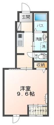 プランドゥールK(1K/1階)の間取り写真