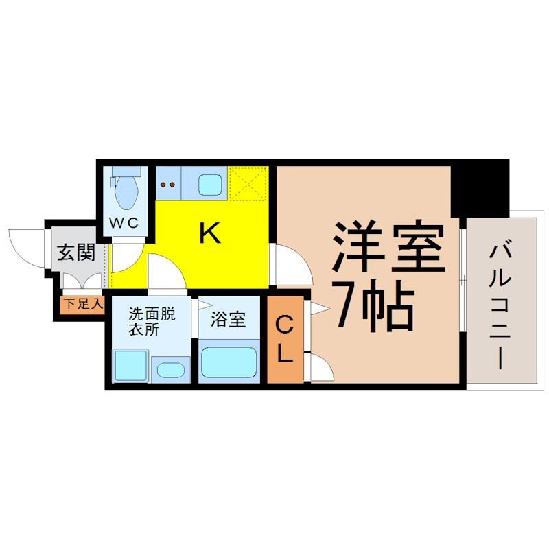 エスリード大須観音プリモ(1K/4階)の間取り写真