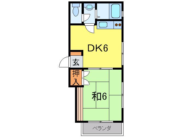 サンリッチ(1DK/1階)の間取り写真