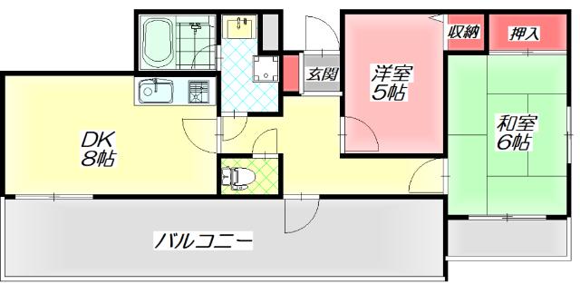 カルム清水(2DK/3階)の間取り写真