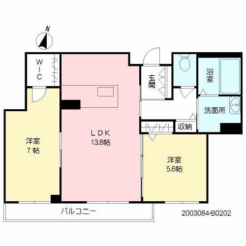 GRANFORTINA春日B棟(2LDK/2階)の間取り写真