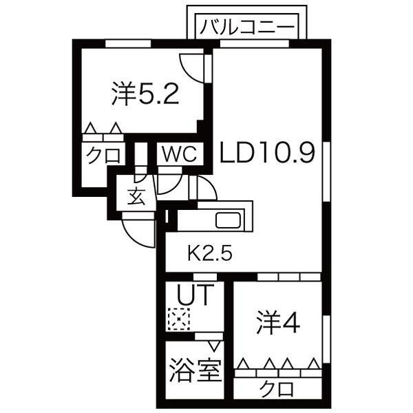 FOLIAGE PLACE(2LDK/3階)の間取り写真