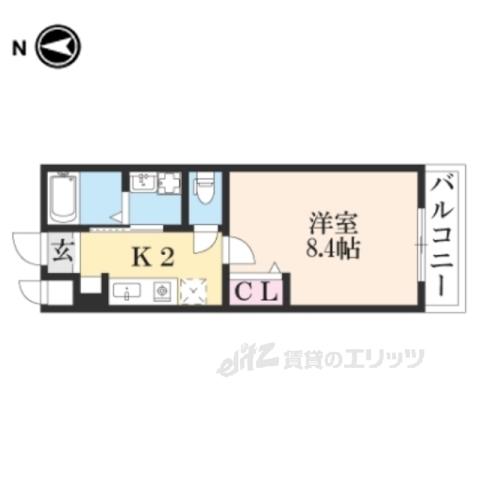 I・S・M2(1K/2階)の間取り写真