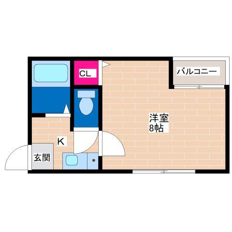 コーポ泰山(1K/2階)の間取り写真