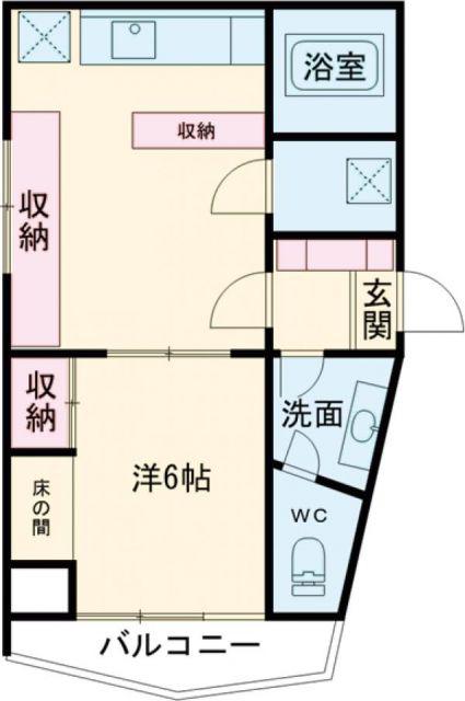 相湘明石町ビル(1LDK/5階)の間取り写真