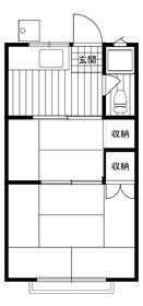 南柏コーポ(1DK/2階)の間取り写真