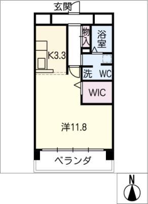 栗真MSビル(1K/3階)の間取り写真