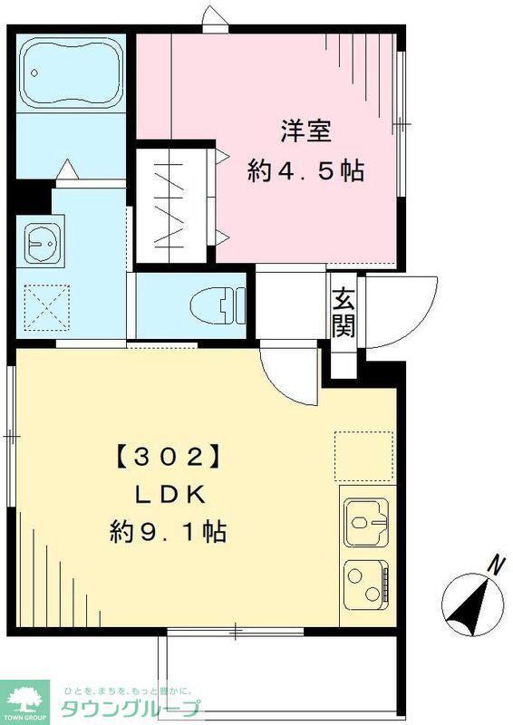 ルーム南麻布(1LDK/3階)の間取り写真