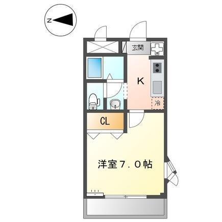 グランシャリオ(1K/2階)の間取り写真