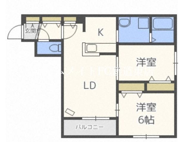 SEVENTH COURT MOTOMACHI セブンスコートモトマ(2LDK/4階)の間取り写真