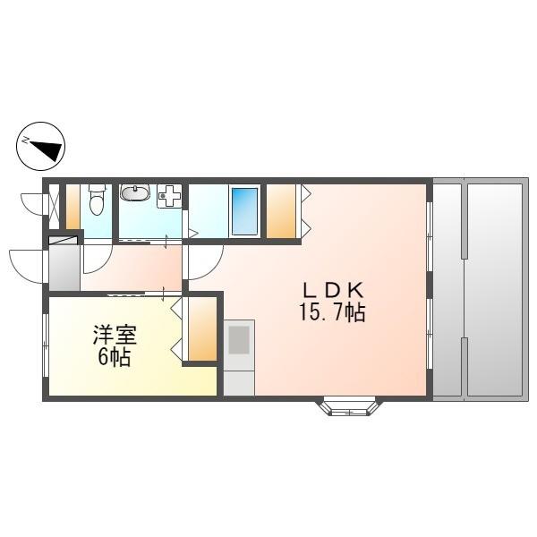 SAKURA TERRACE(1LDK/1階)の間取り写真