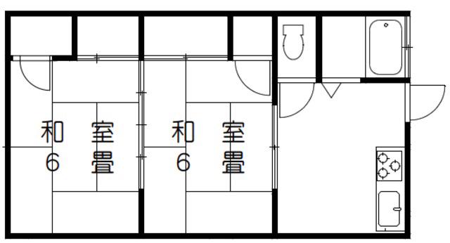 第1皐月荘(2K/2階)の間取り写真