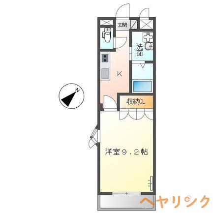ミニョン(1K/1階)の間取り写真