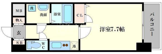 LA DOUCEUR九条(1K/8階)の間取り写真