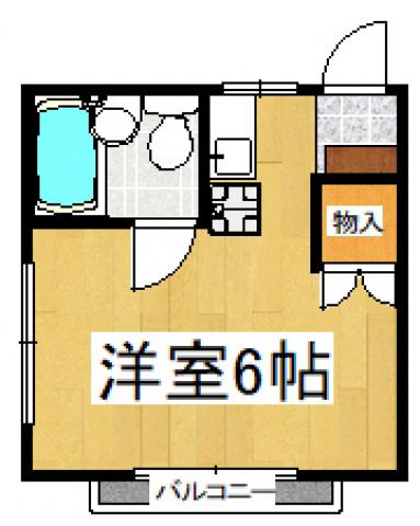 すみれハイツ(ワンルーム/1階)の間取り写真