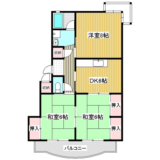 丸山マンション(3DK/2階)の間取り写真