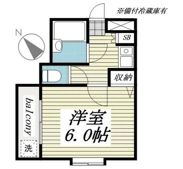 ジュネパレス市川第11(1K/3階)の間取り写真