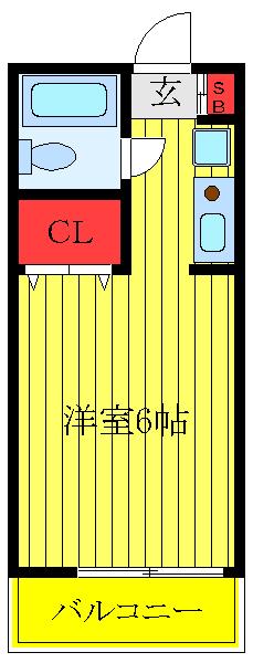 フラワーマンション(ワンルーム/2階)の間取り写真