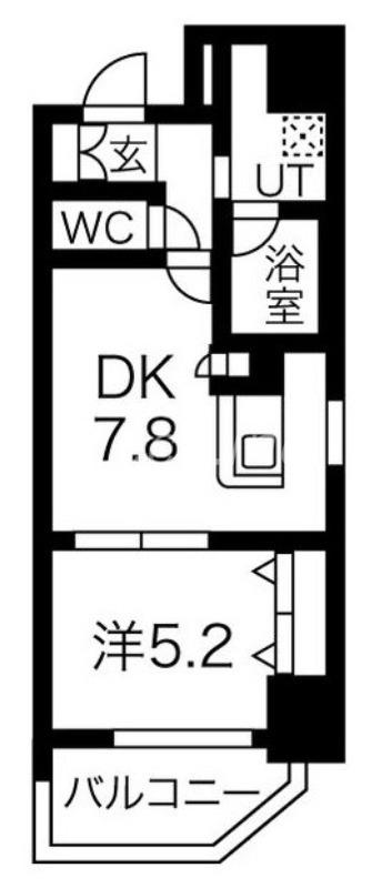クリスタルグランツ新大阪(1DK/15階)の間取り写真