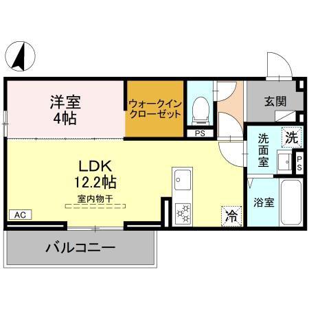 SOPHIA II B(1LDK/3階)の間取り写真