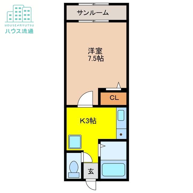 MビレッジII(1K/2階)の間取り写真