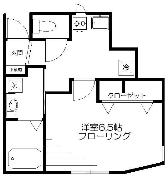 KTアークス(1K/1階)の間取り写真