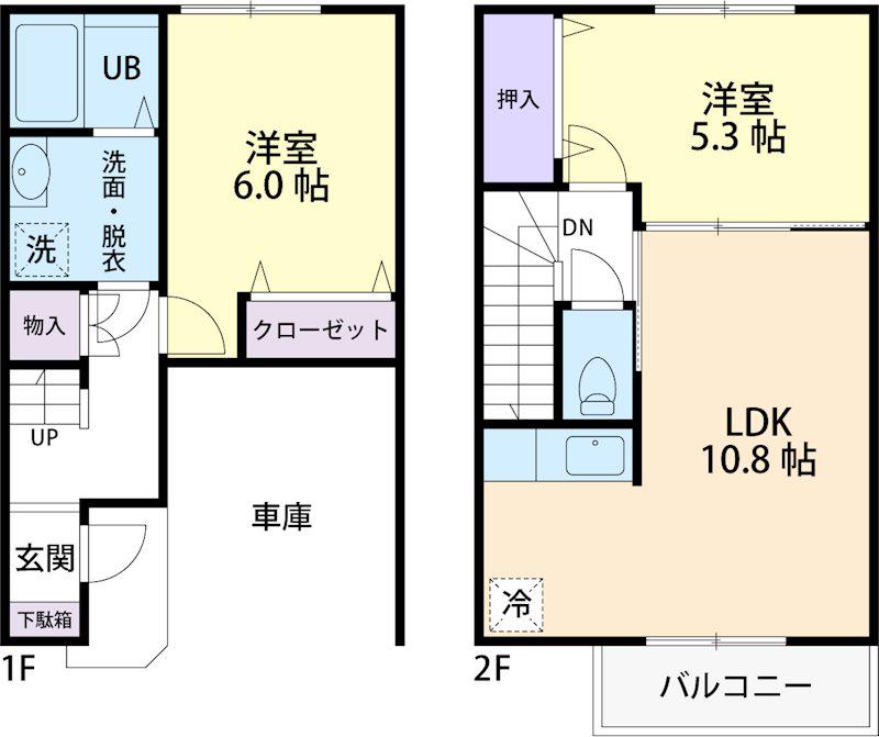 セレスティア(2LDK/1階)の間取り写真