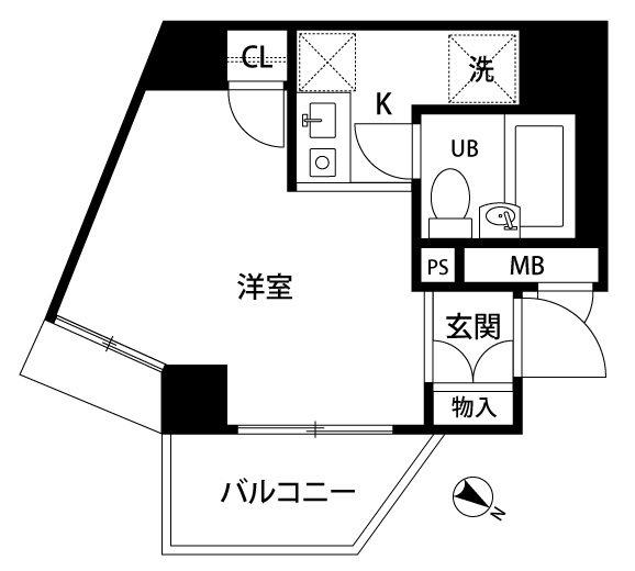 プレール新宿余丁町(ワンルーム/5階)の間取り写真