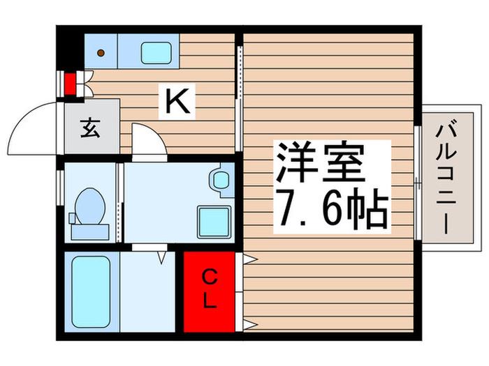 Aコート西馬橋(1K/2階)の間取り写真