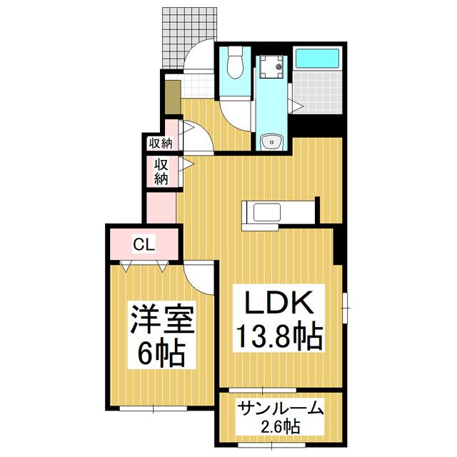 ブルーノート58(1LDK/1階)の間取り写真
