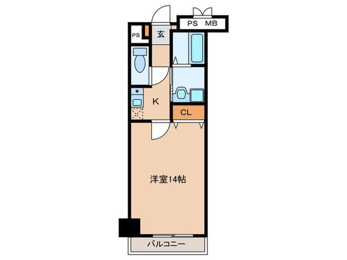 フォレステージュ天神(1K/8階)の間取り写真