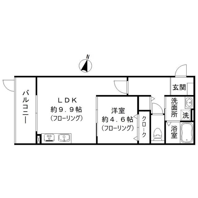 MOCXION御影(1LDK/1階)の間取り写真