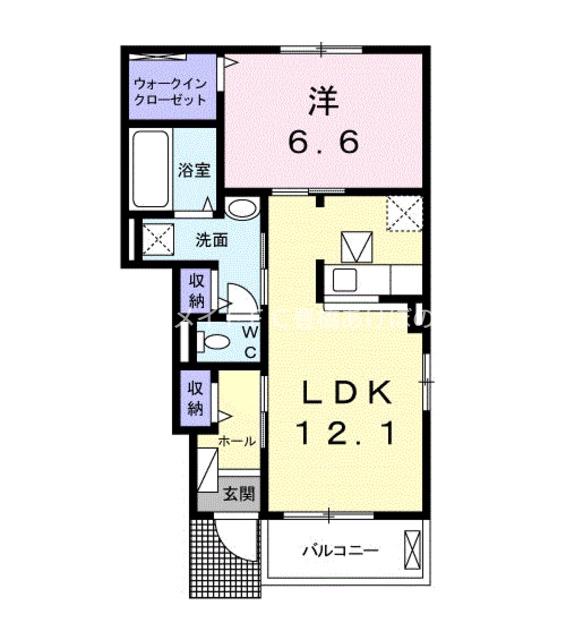 プランドールスギ A(1LDK/1階)の間取り写真