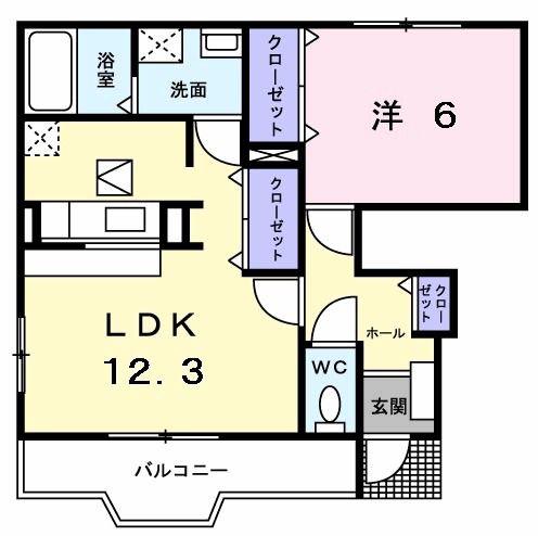 ミーテ メゾン(1LDK/1階)の間取り写真