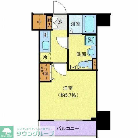 クレヴィスタ大井町(1K/4階)の間取り写真