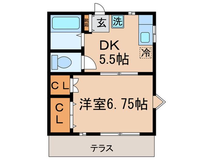 グリーンハイツ(1DK/1階)の間取り写真