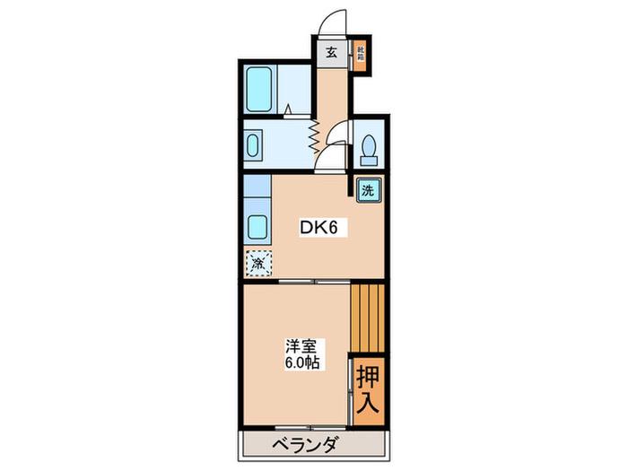 メゾンドコマ(1DK/1階)の間取り写真