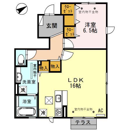 パストラル(1LDK/1階)の間取り写真
